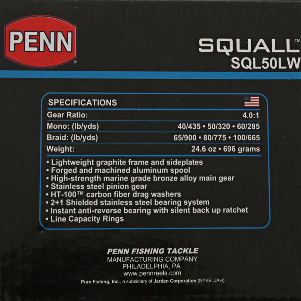 PENN Squall 50LW Level Wind Reel 4 PENN Squall 50LW Level Wind Reel - Image 2