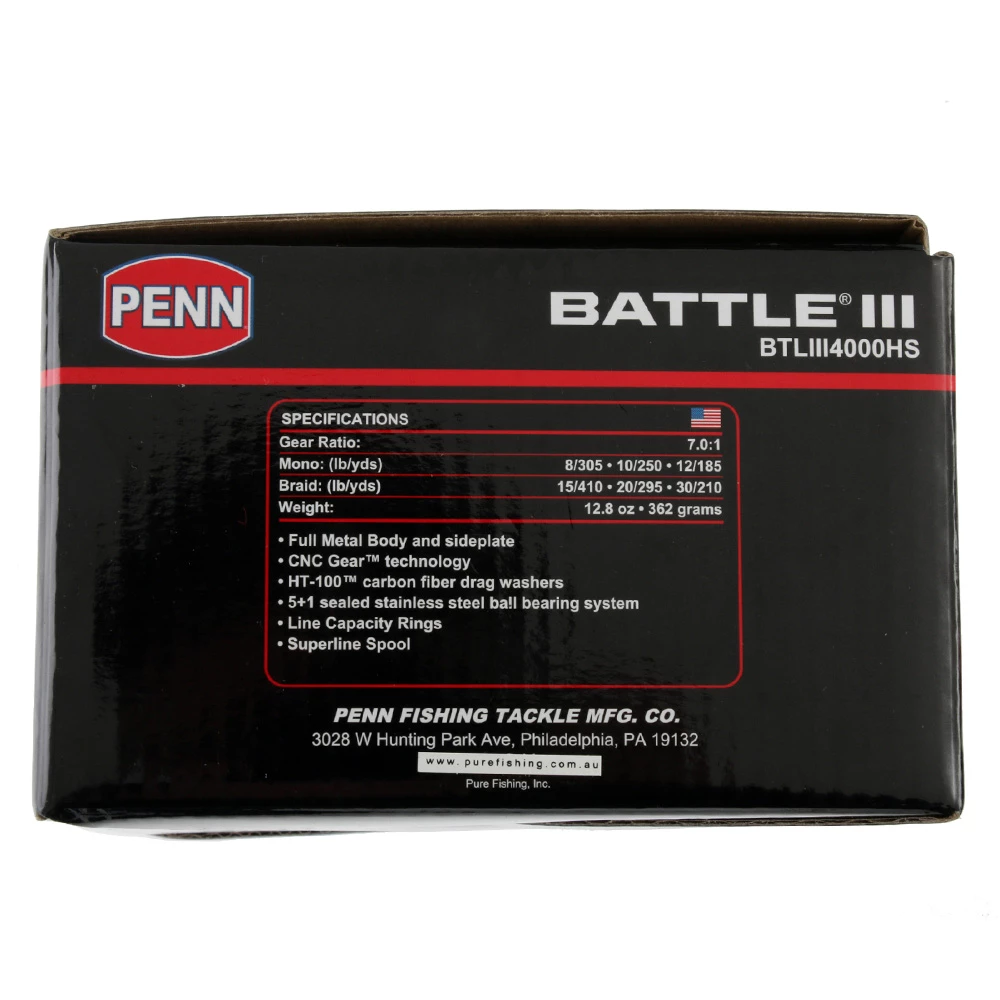 PENN Battle III 4000HS Spinning Reel 4 PENN Battle III 4000HS Spinning Reel - Image 2