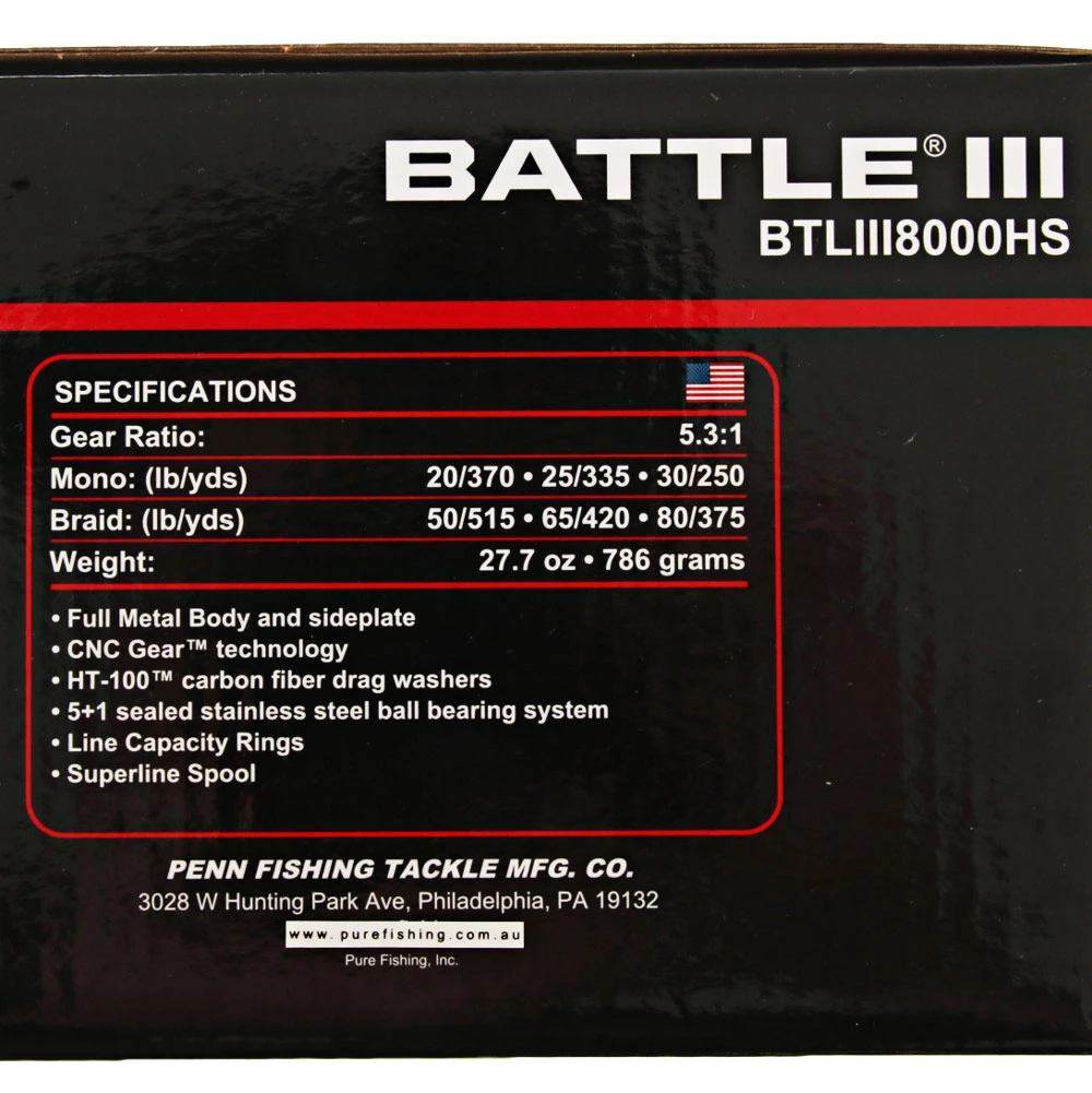 PENN Battle III 8000HS Spinning Reel 4 PENN Battle III 8000HS Spinning Reel - Image 2