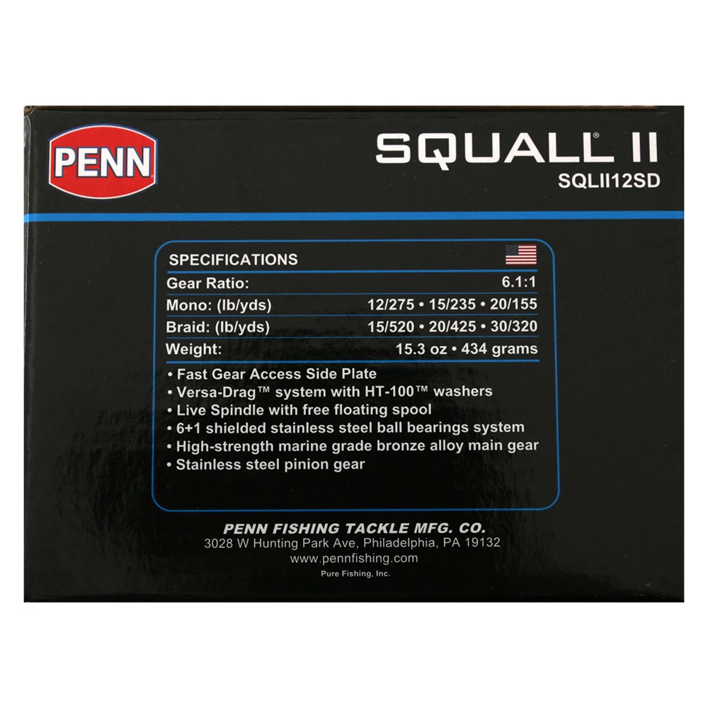 PENN Squall II 12 Star Drag Reel 4 PENN Squall II 12 Star Drag Reel - Image 2
