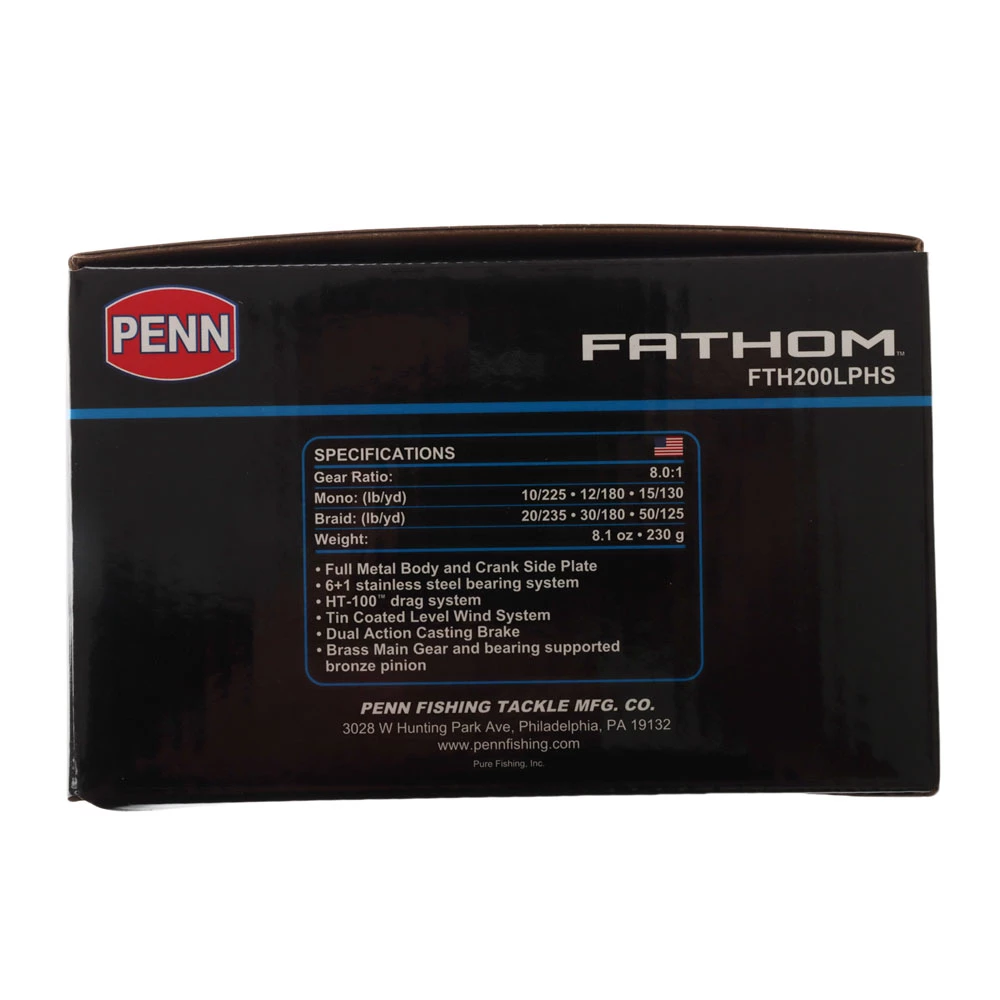 PENN Fathom 200 Low Profile High Speed Baitcaster Reel 4 PENN Fathom 200 Low Profile High Speed Baitcaster Reel - Image 2
